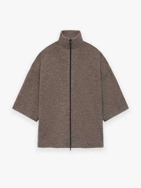 Boiled Wool Short Sleeve Jacket