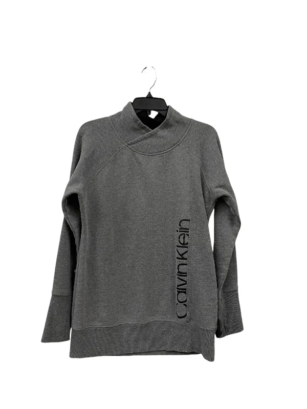 Sweatshirt Crewneck By Calvin Klein In Grey, Size: L