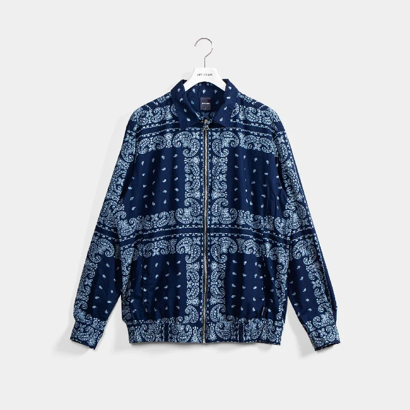 Indigo Paisley Zip Up Shirt Jacket / 2410606