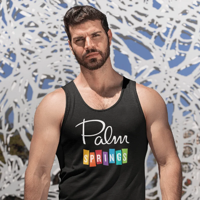 Palm Springs Rainbow Tank Top - Black