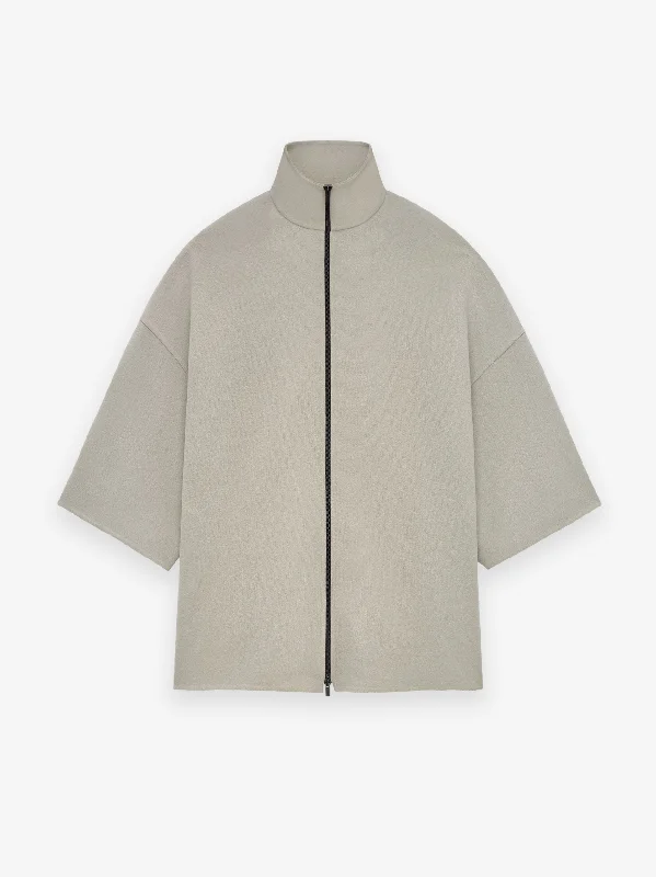 Double Wool Cashmere Short Sleeve Jacket