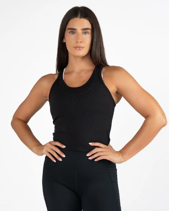 Essential Short Seamless Tank - Black