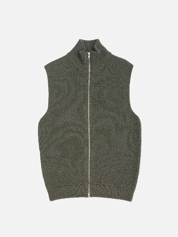 Drivers Knit Vest - OLIVE