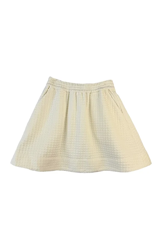 Buru x Megan Stokes Everyday MINI Skirt  - Ivory Knit Tweed