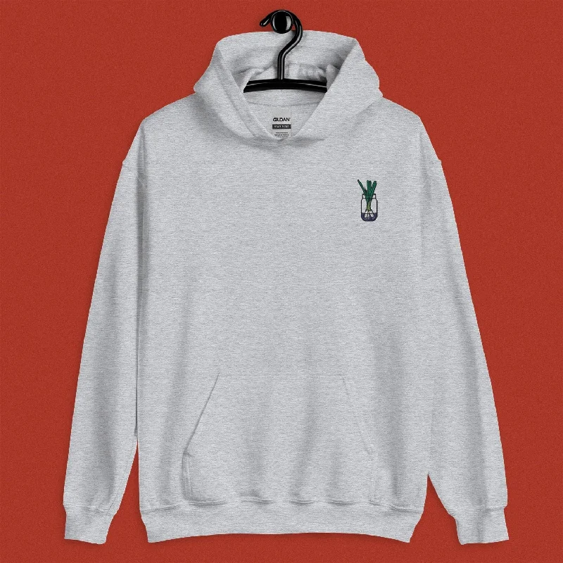 Green Onion Embroidered Hoodie