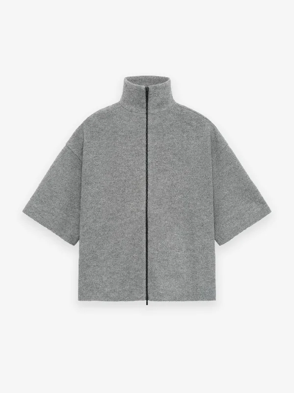 Boiled Wool Short Sleeve Jacket