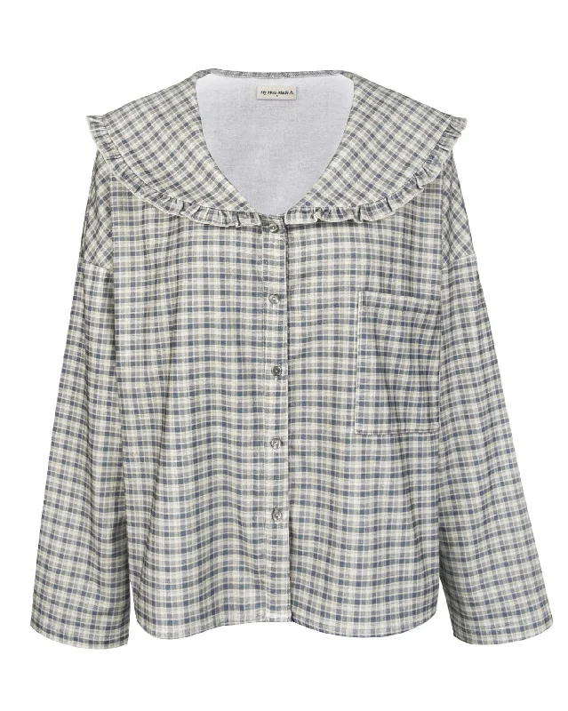 Sweetie Blouse - Faded Blue Flannel