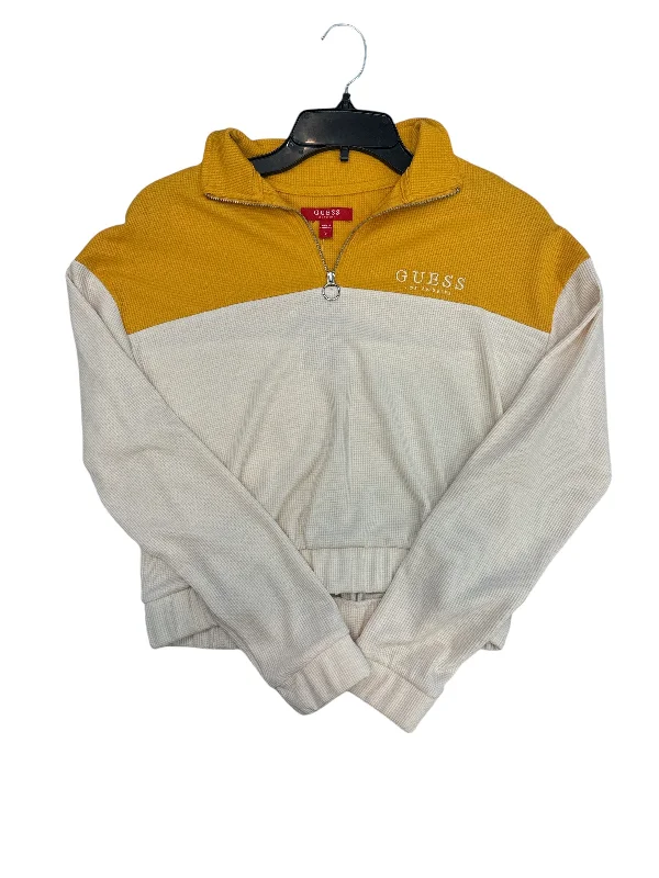 Sweatshirt Collar By Guess In Yellow, Size: S