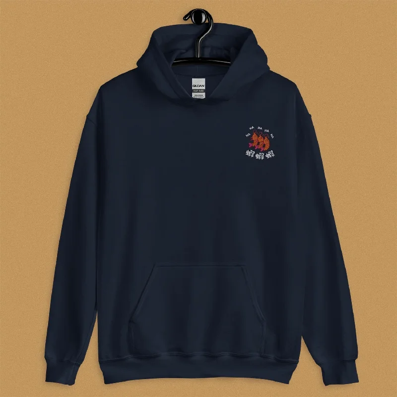 Ha Ha Ha (Shrimp) Embroidered Hoodie