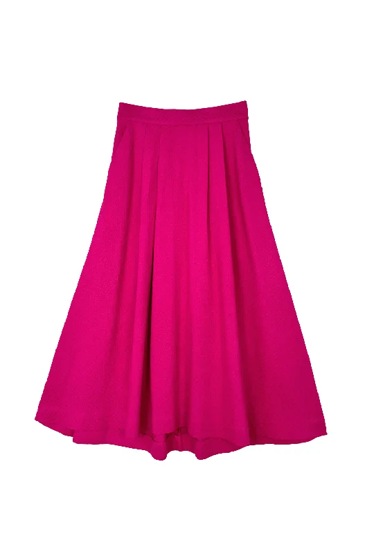 SAMPLE - Flat Front Everyday Skirt - Fuschia Dot