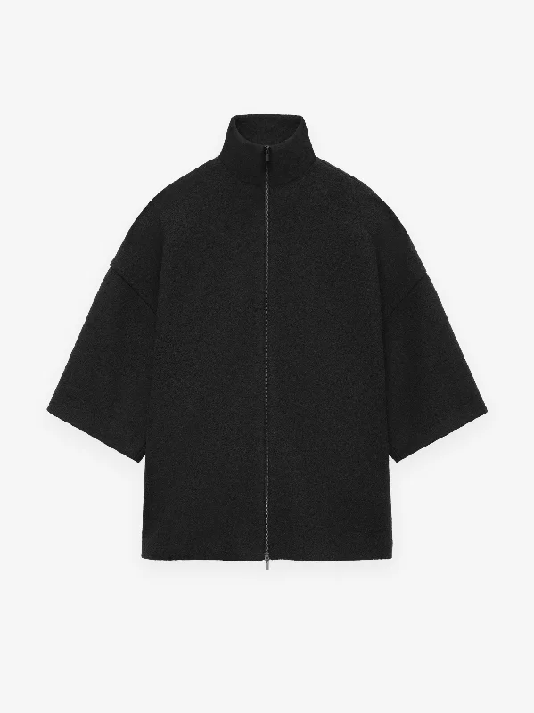 Boiled Wool Short Sleeve Jacket