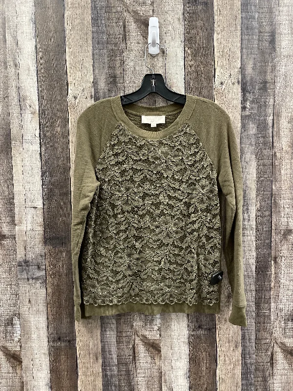 Sweatshirt Crewneck By Loft In Green, Size: S