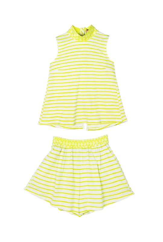 SAMPLE - Buru x Kelly Golightly Mod Top & Short Set - Citron Stripe