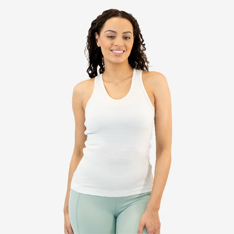 Essential Race Length Seamless Tank - Jet Stream