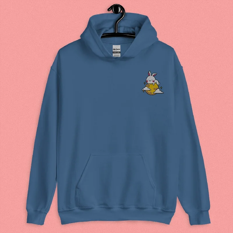 Moon Rabbit Embroidered Hoodie