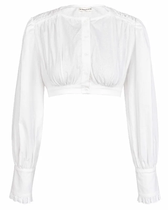 Cotton Gather Blouse - White