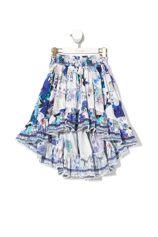 INFANTS HIGH LOW HEM SKIRT WHITE SIDE OF THE MOON