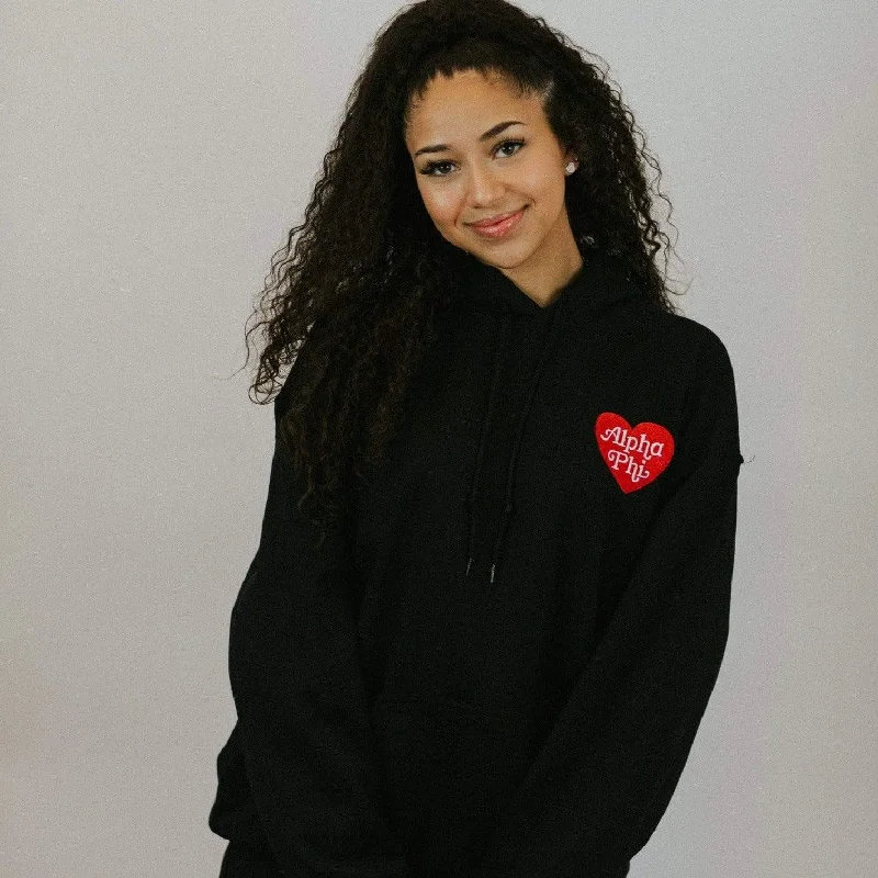 Embroidered Heart Hoodie