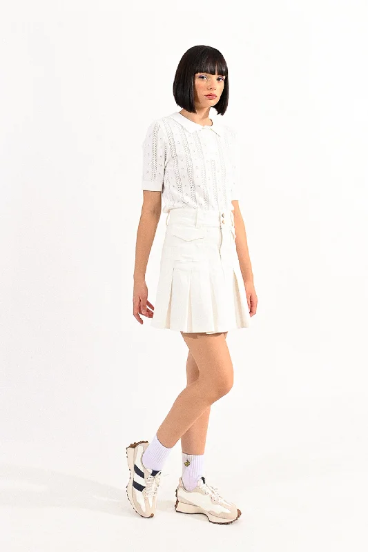 Lili Sidonio White Pleated Tennis Like Skirt