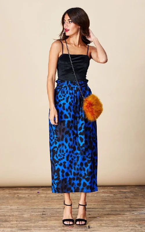 Willow Skirt In Blue Leopard