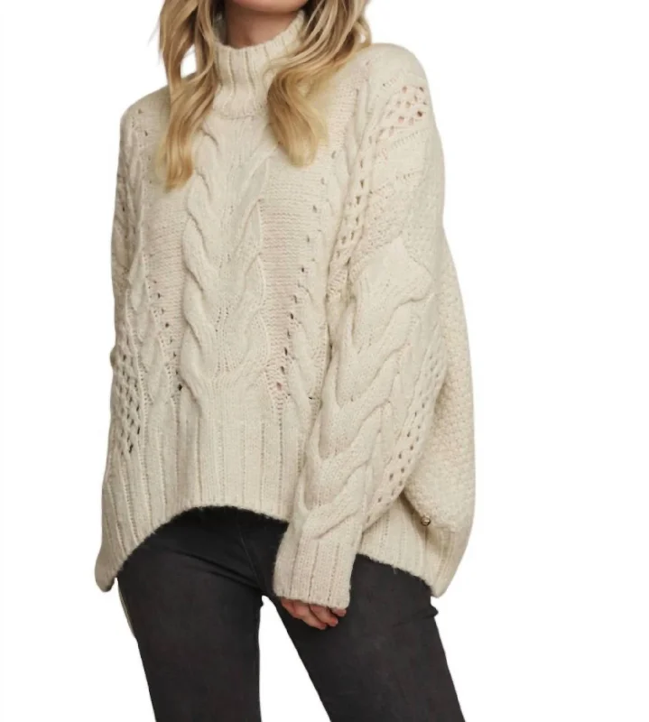 Kelson Turtleneck Relaxed Sweater In Birch