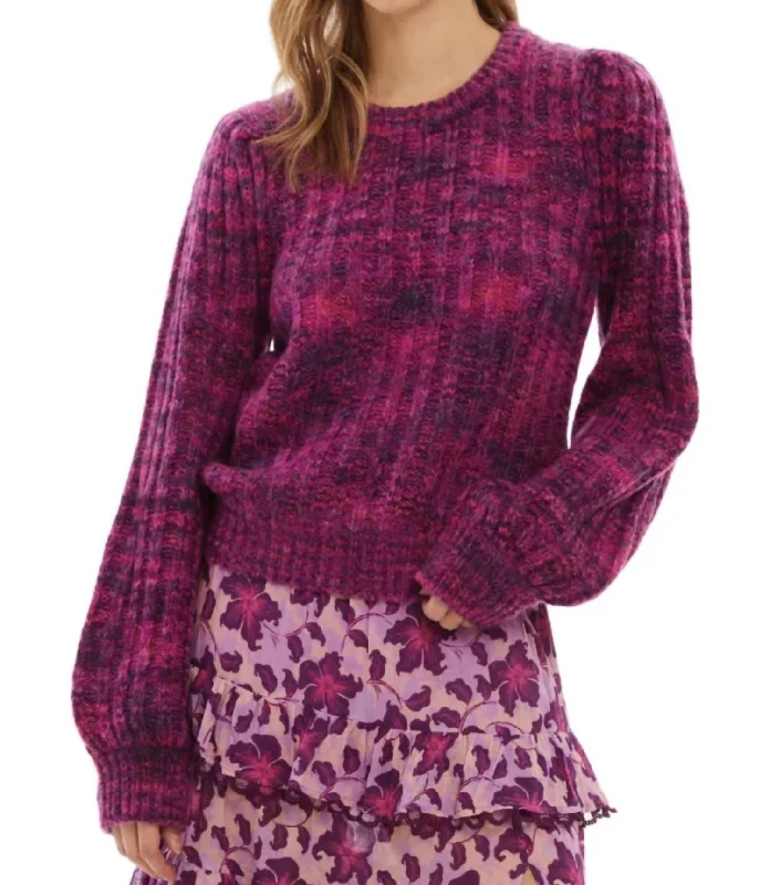 Waverly Sweater In Pink Spacedye