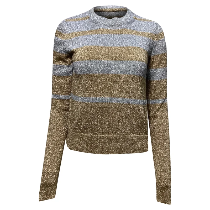 Paco Rabanne Striped Jumper In Metallic Polyester