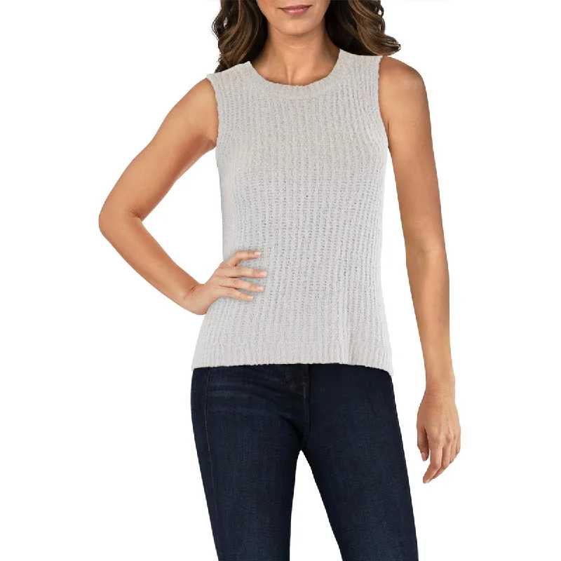 Womens Crewneck Ribbed Tank Top Sweater