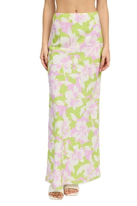 MAXI FLORAL BIAS SKIRT