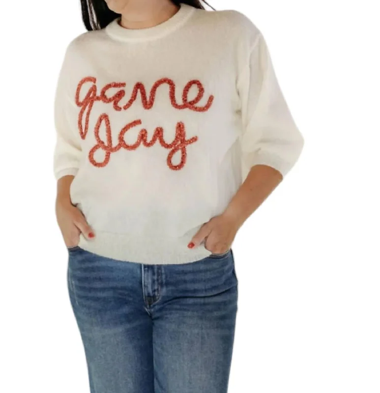 Game Day Sweater In Ivory