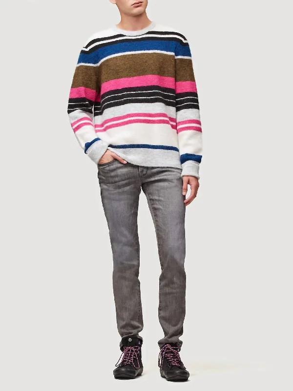 Crewneck Alpaca Blend Sweater In Multicolor