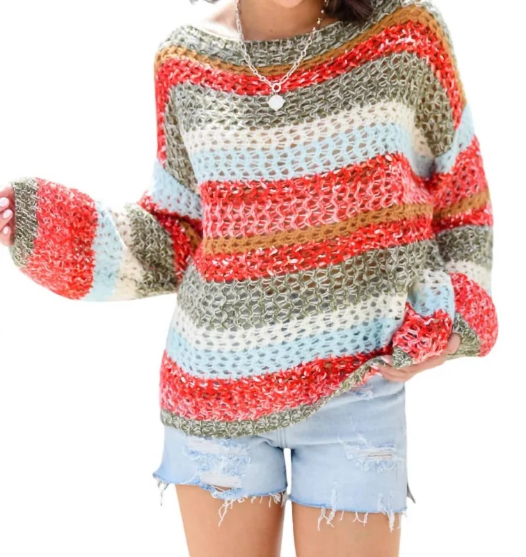 All Cozied Up Sweater In Multi Color