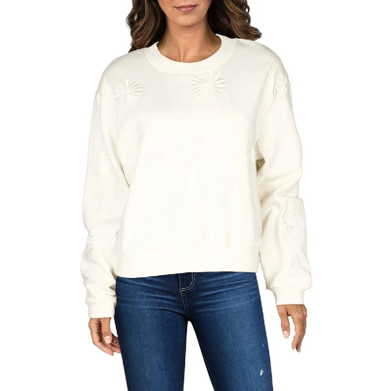 Womens Crewneck Embroidered Pullover Sweater