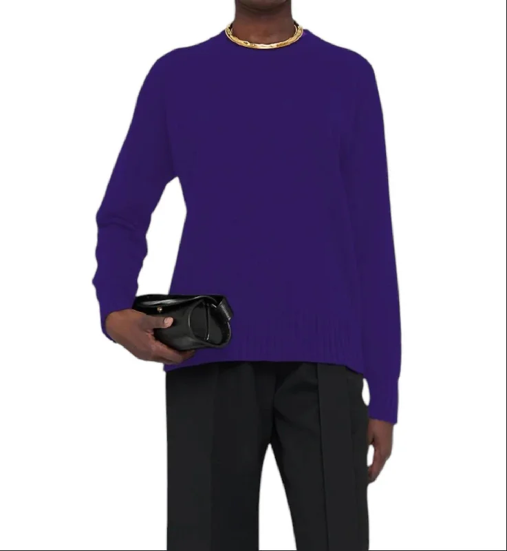 Crewneck Sweater In Purple