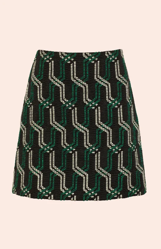 Rope Jacquard Mini Skirt | Black Multi