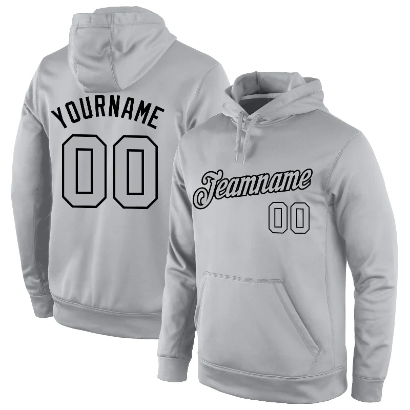 Custom Stitched Gray Gray-Black Sports Pullover Sweatshirt Hoodie