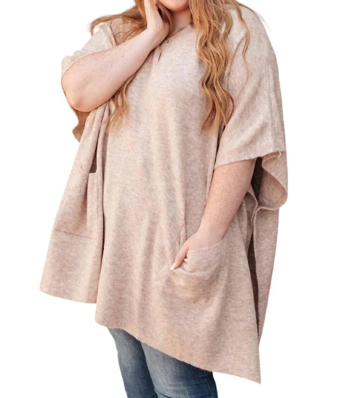 Pocket Poncho In Natural