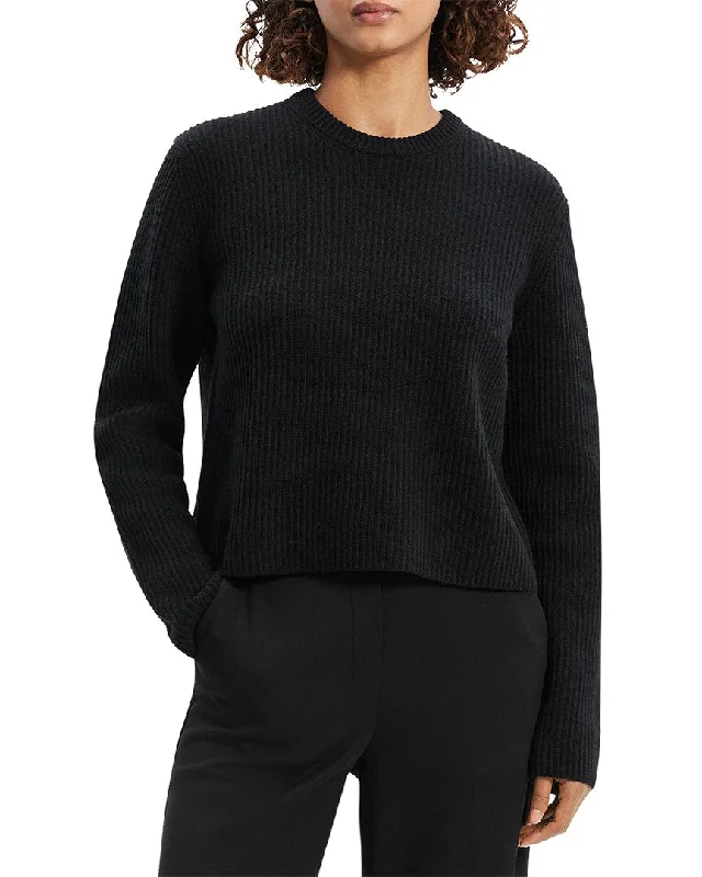 Theory Boxy Wool & Cashmere-Blend Sweater