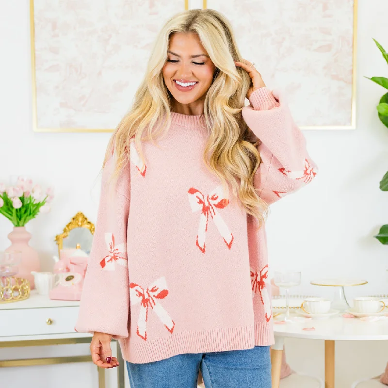 Tie The Knot Sweater, Pink