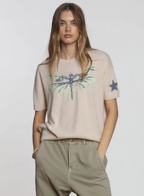 Annie Dragonfly Tee - Nude/apple