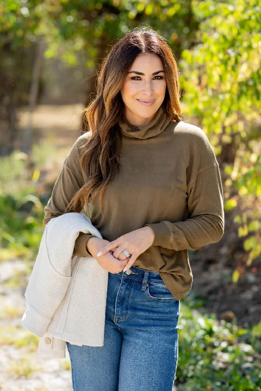 Simple So Soft Cowl Neck Sweater Tee