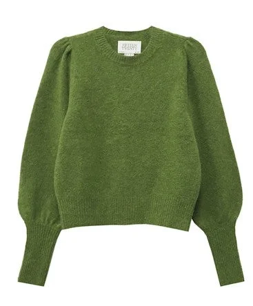 Fifteen Twenty Shirred Sleeve Sweater - Olive