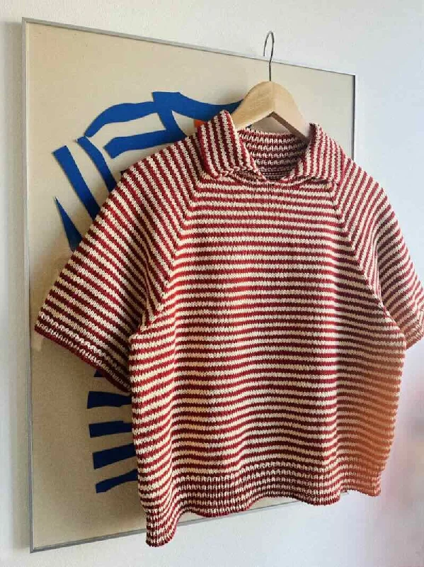 Stripe Overload Polo Tee by Spektakelstrik, knitting pattern