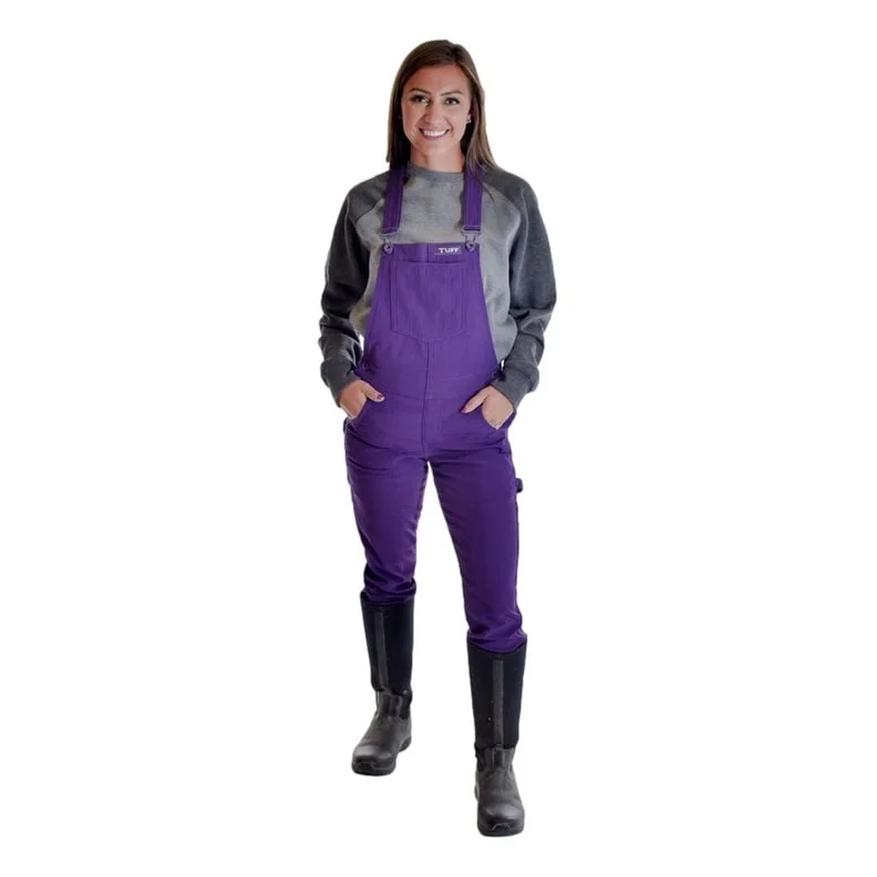 Cowgirl Tuff Western Overalls Womens Tuck Button Purple WHBIBP