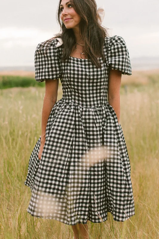 Cupcake Dress in Black Gingham