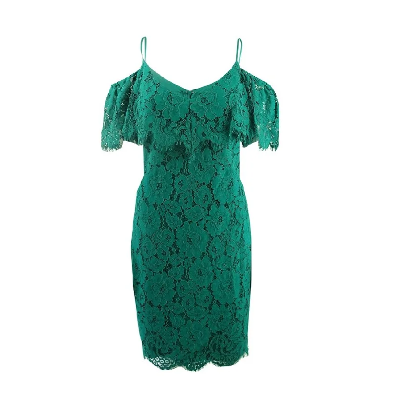 Lauren By Ralph Lauren Women's Ruffled Lace Dress