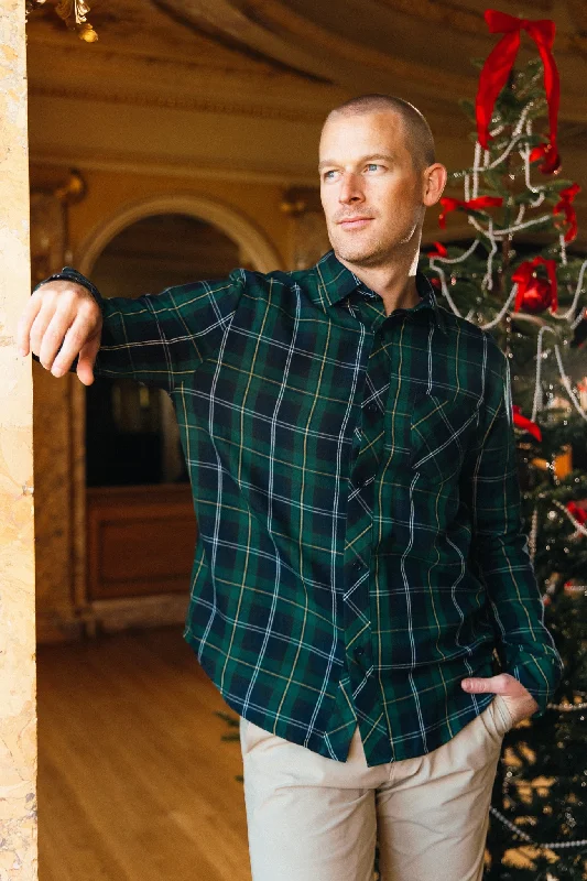 Mens John Shirt in Connie Navy Plaid