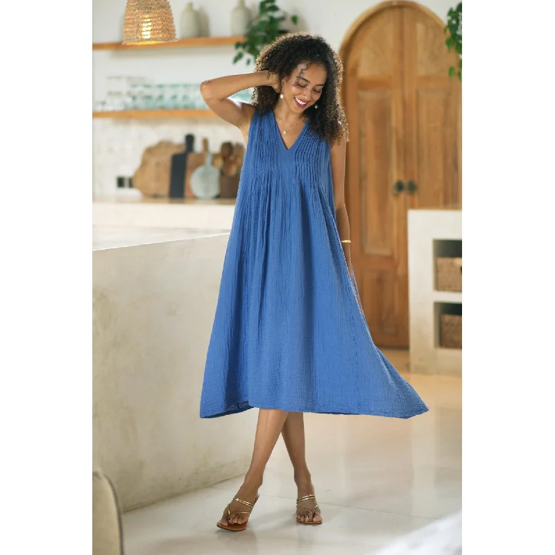 Novica Handmade Day Off Cotton A-Line Dress