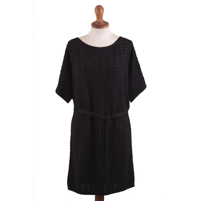 Novica Handmade Thalu In Black Cotton Dress