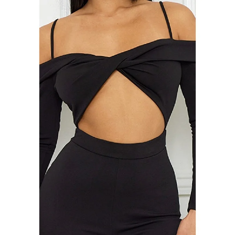 Open Shoulder Cutout Detail Jumpsuit